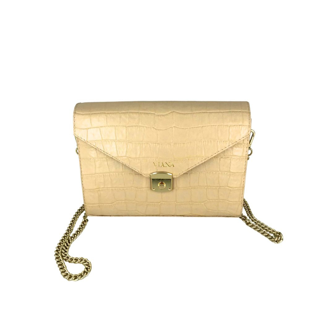 Lena mini bag - beige croco embossed