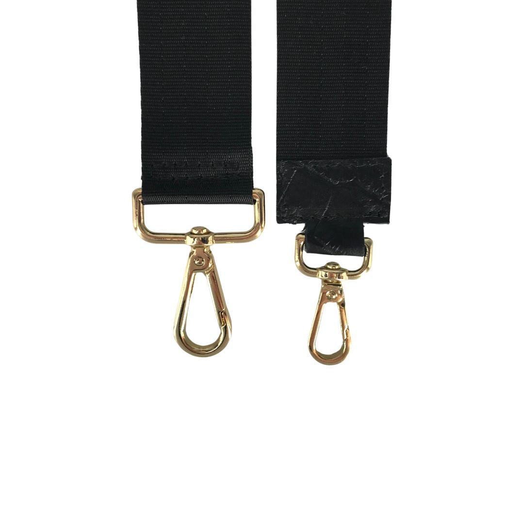 black satin bag straps