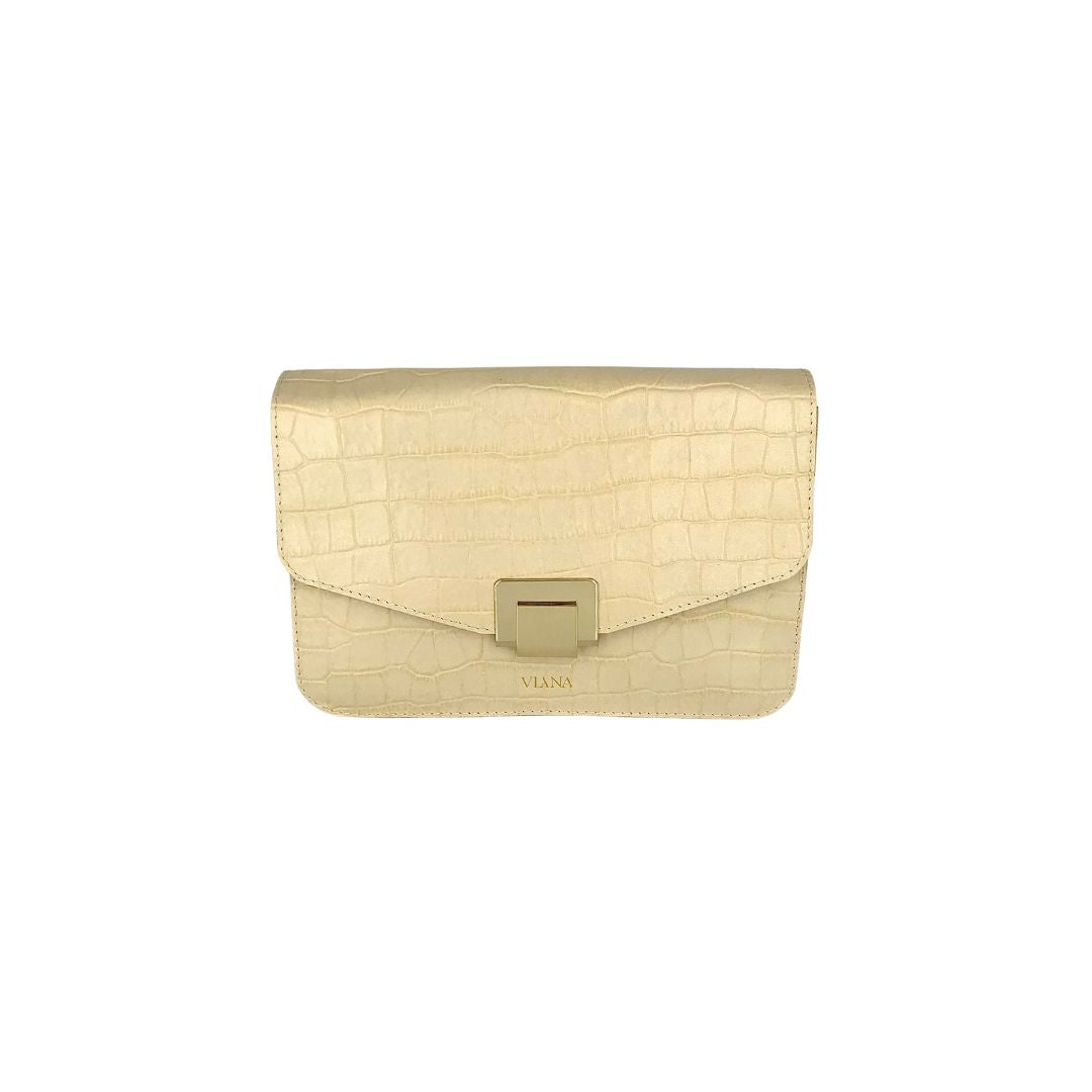 Sophie medium bag - beige croco embossed