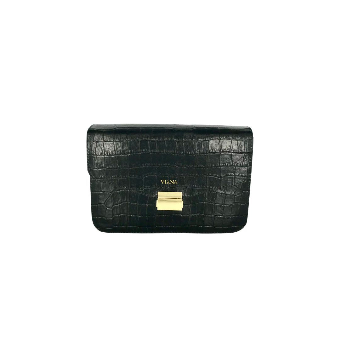 Sophie medium bag - black croco embossed
