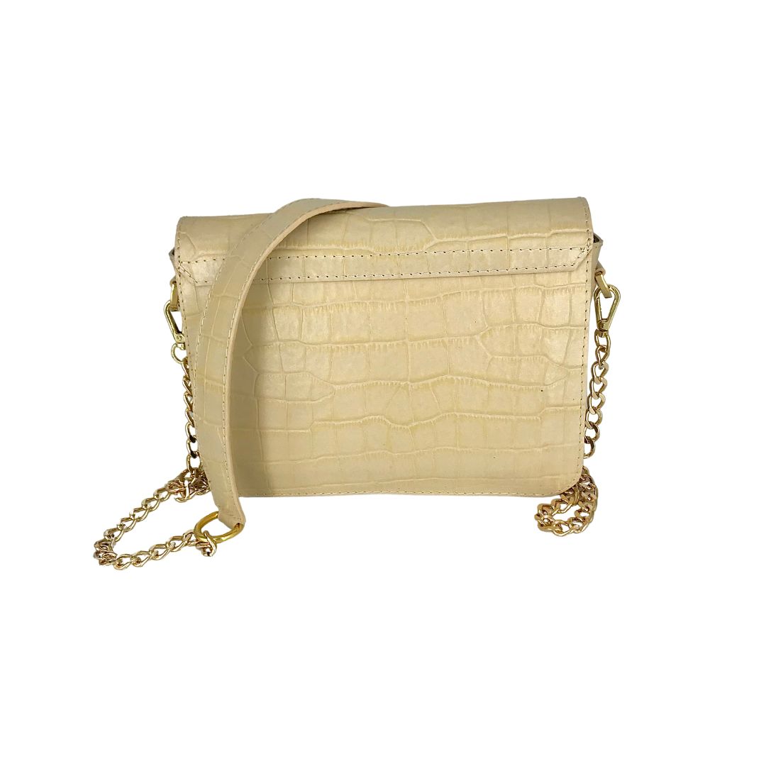 Sophie mini bag - beige croco embossed leather