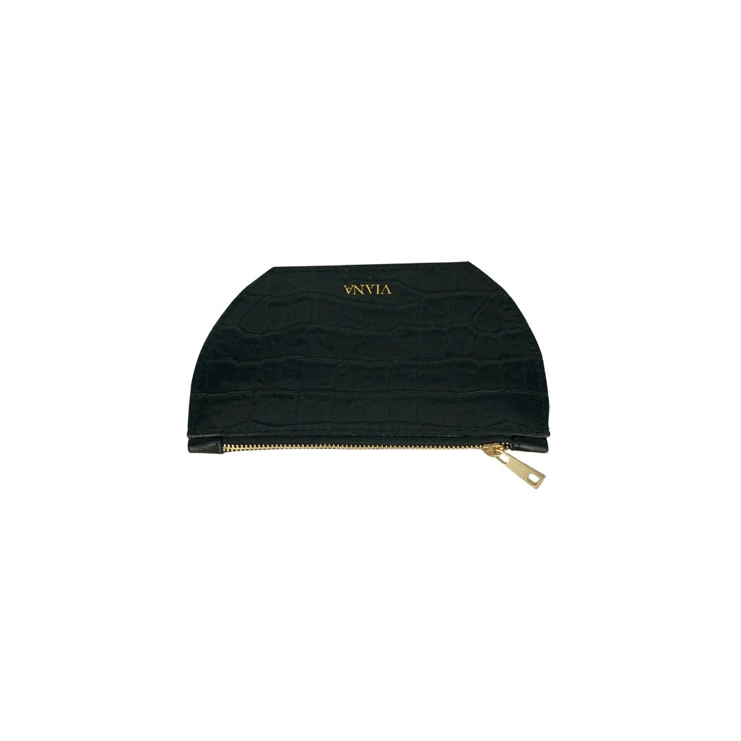 Pouch - black croco embossed