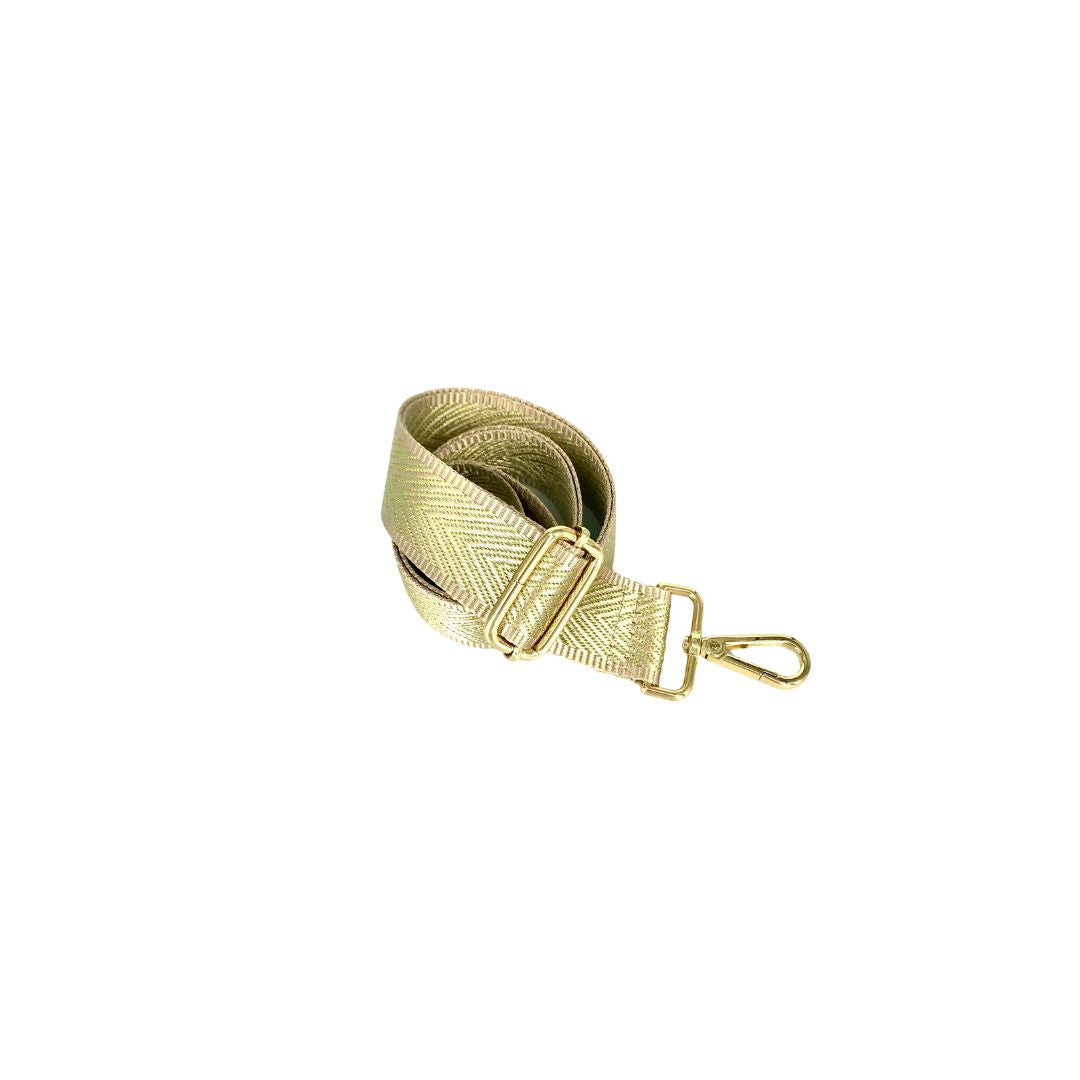 Satin webbing bag strap - gold
