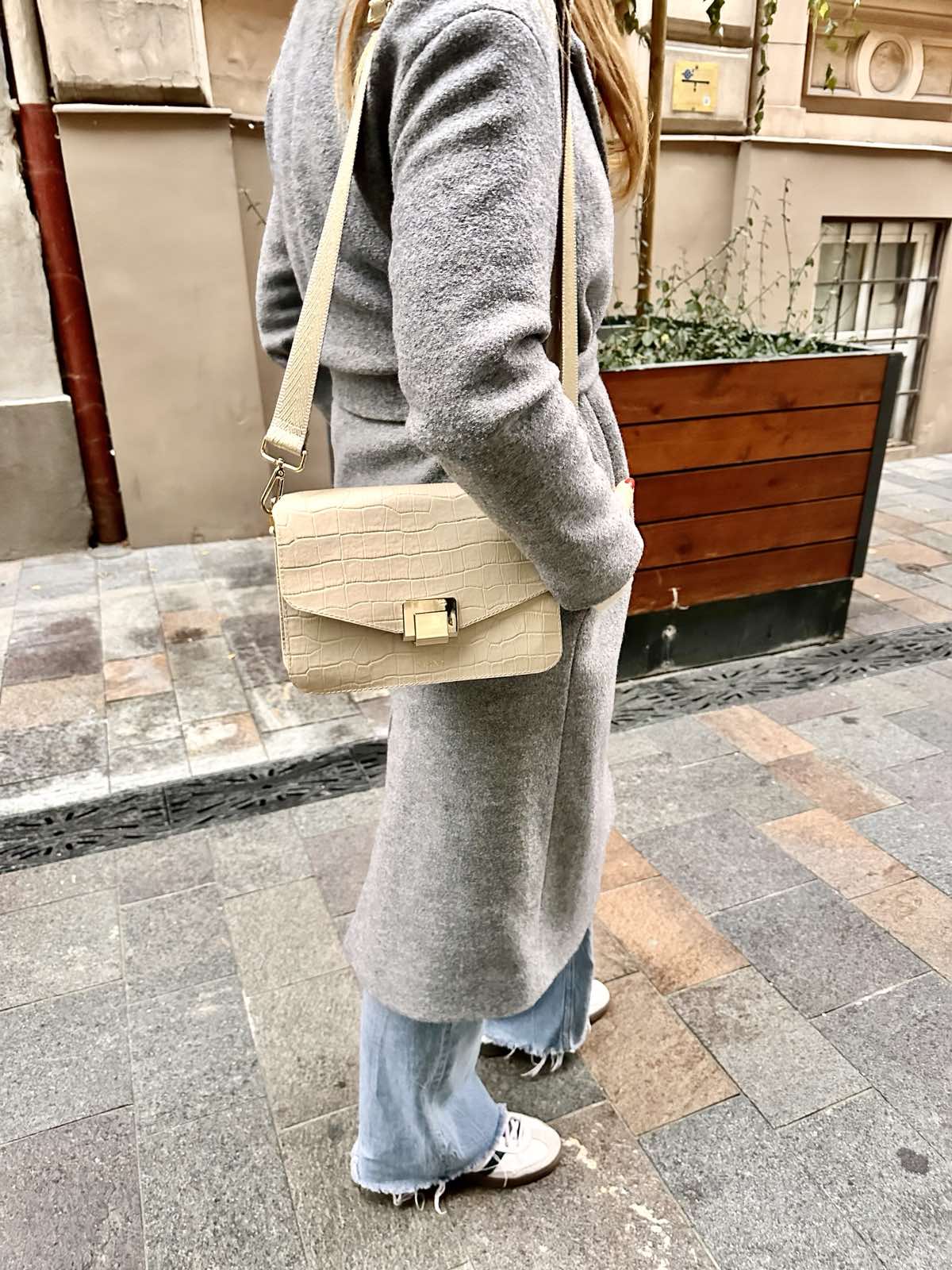 Sophie medium bag -  beige croco embossed