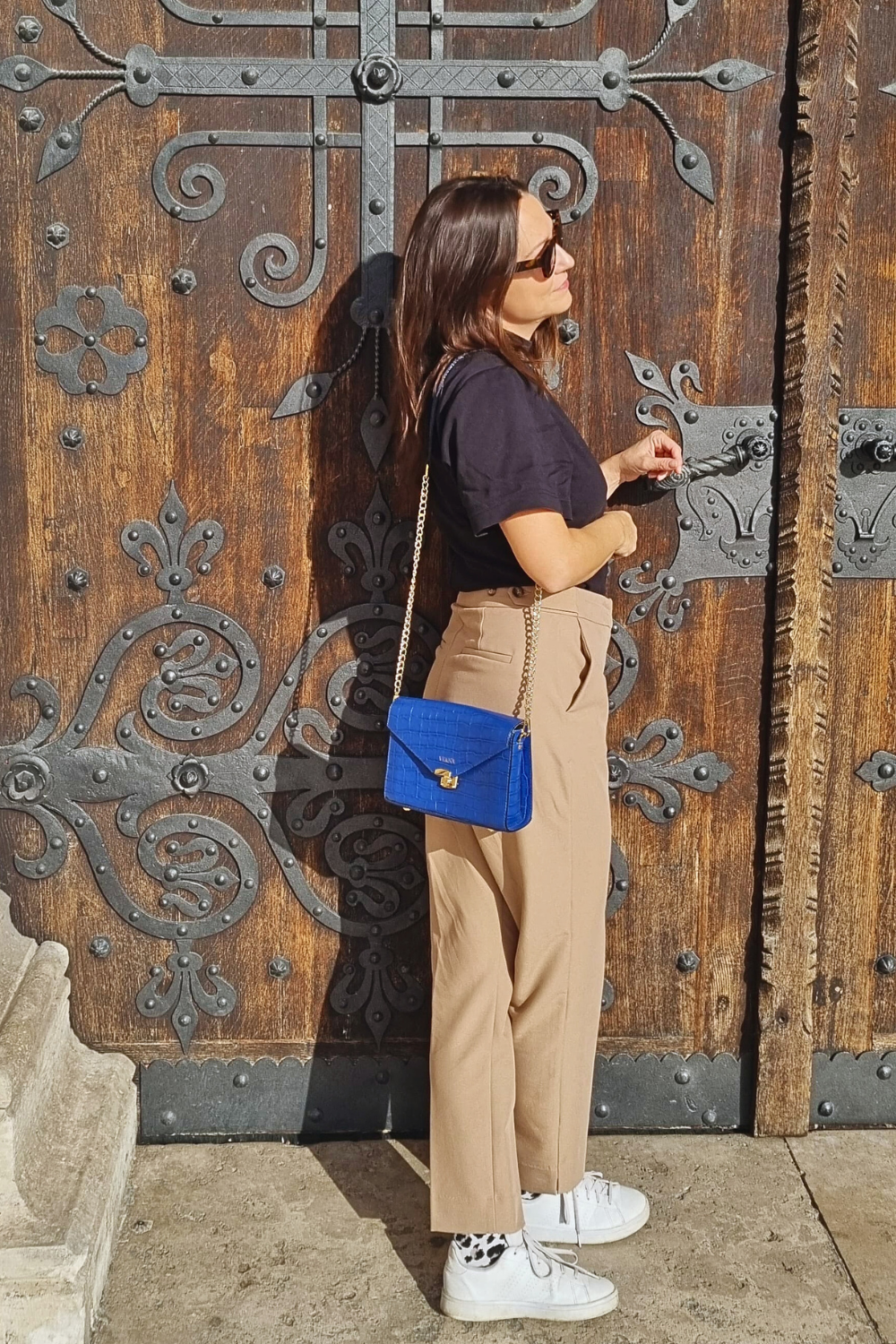 Lena mini bag - blue croco embossed