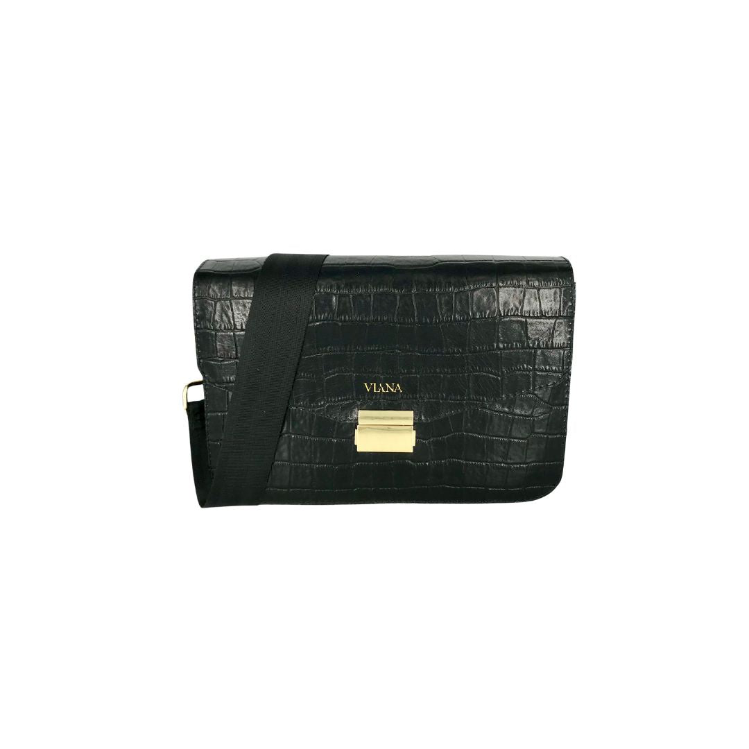 Sophie medium bag - black croco embossed
