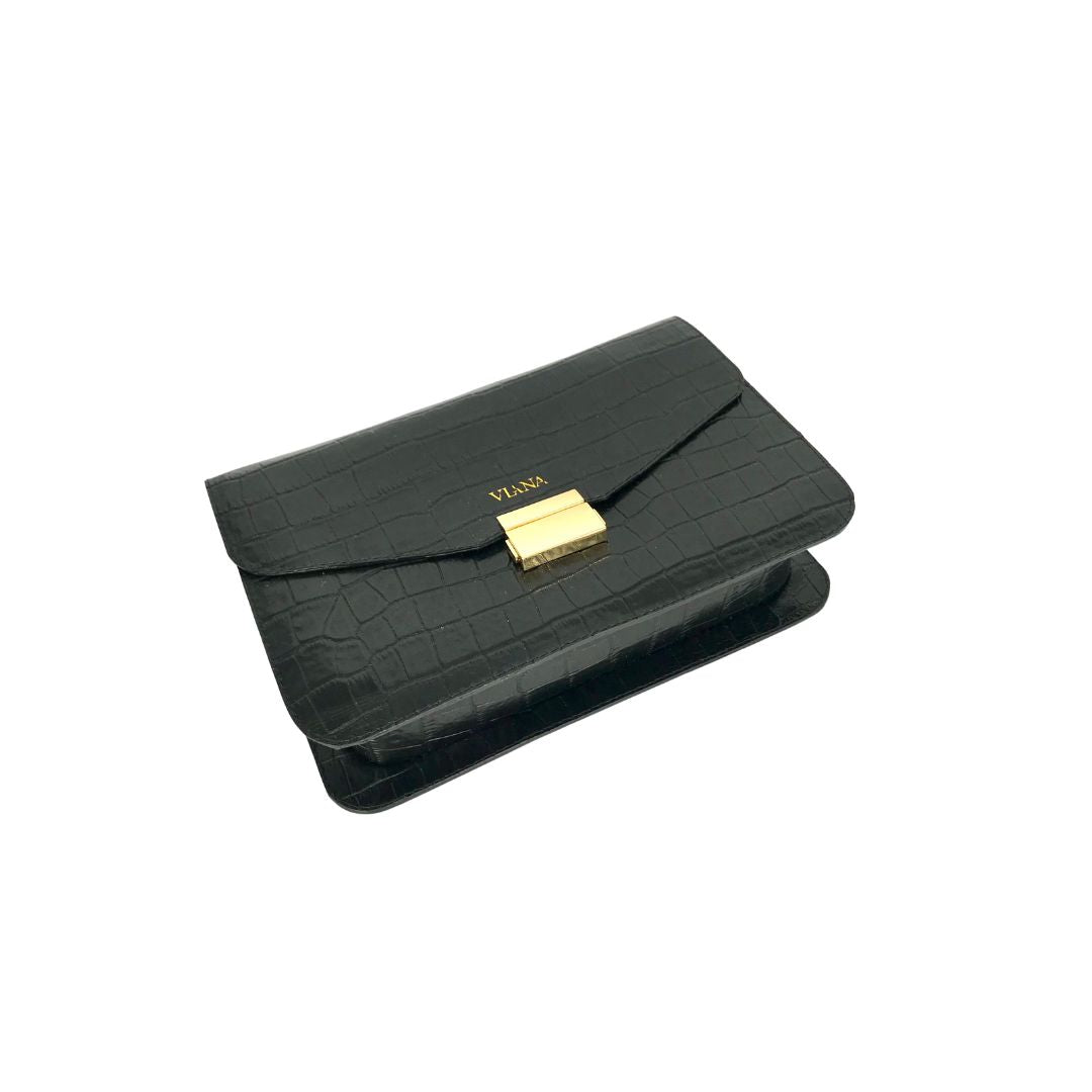 Sophie medium bag - black croco embossed
