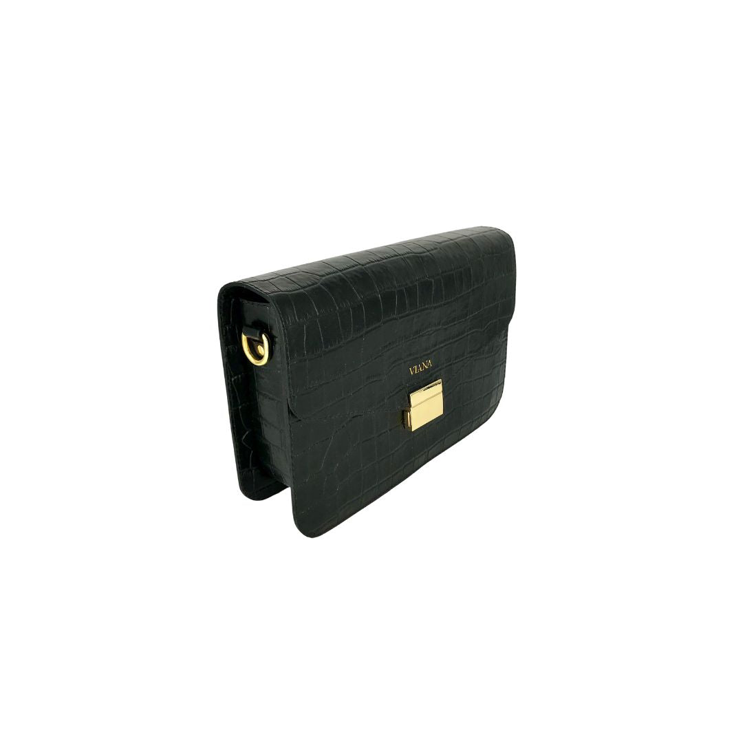 Sophie medium bag - black croco embossed