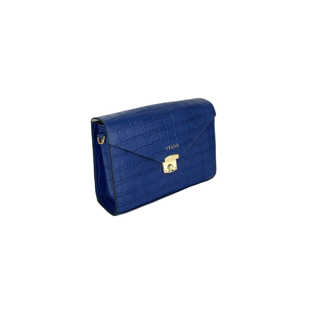 Lena mini bag - blue croco embossed