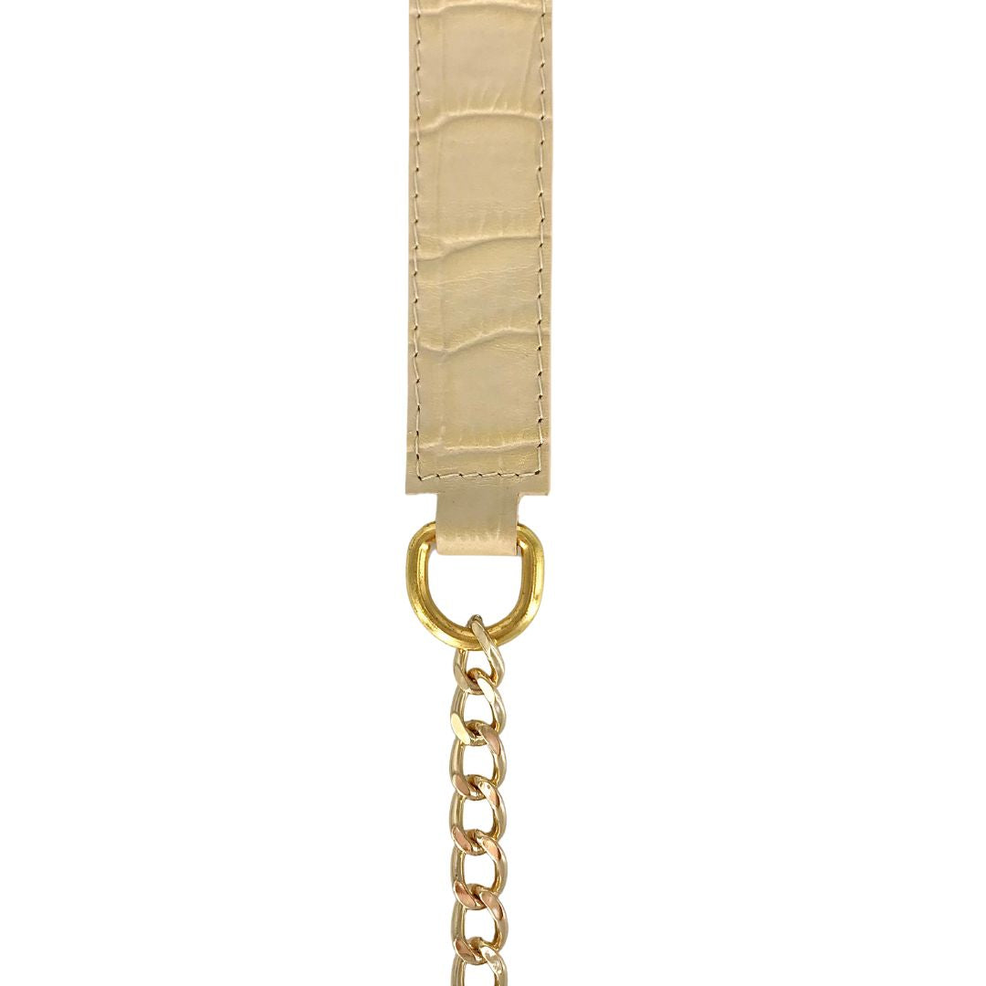 chain attached to leather with D ring