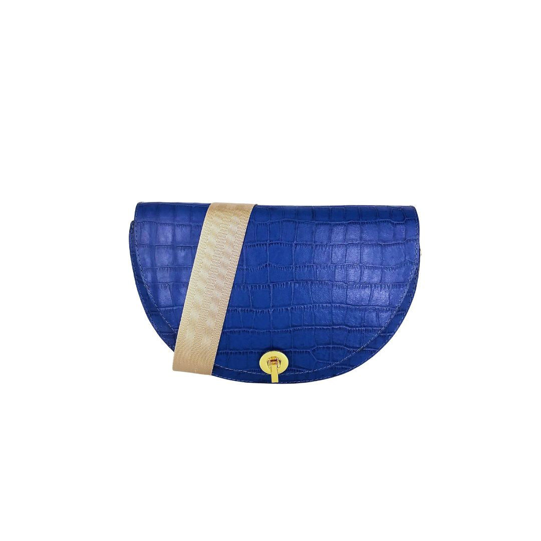with beige webbing strap
