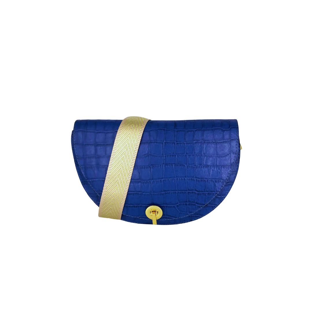 with gold webbing strap