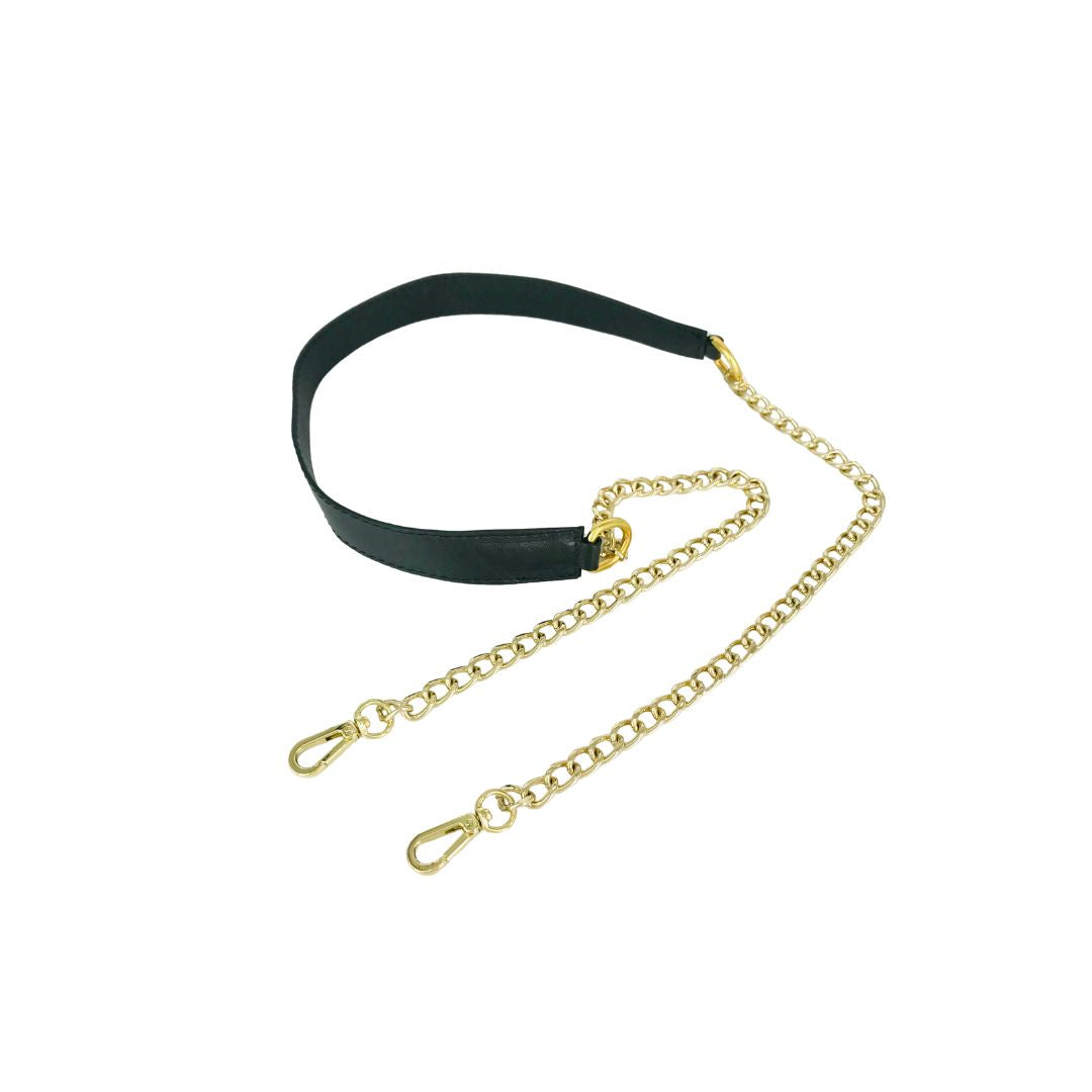 gold chain strap with carabiners